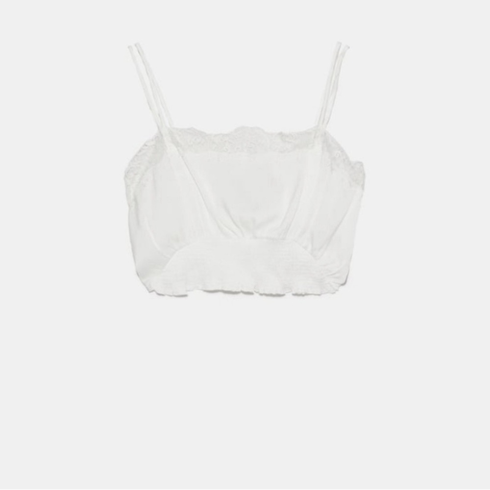 ZARA White Cropped Camisole NWT Size S - Picture 3 of 8